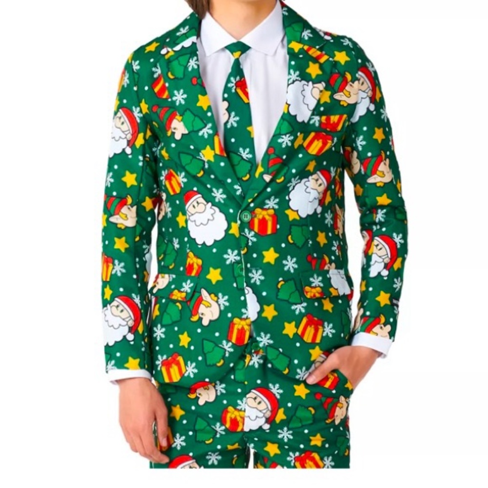 Suitmeister Santa Elves Green Christmas Suit (Pants and Jacket only- no tie).